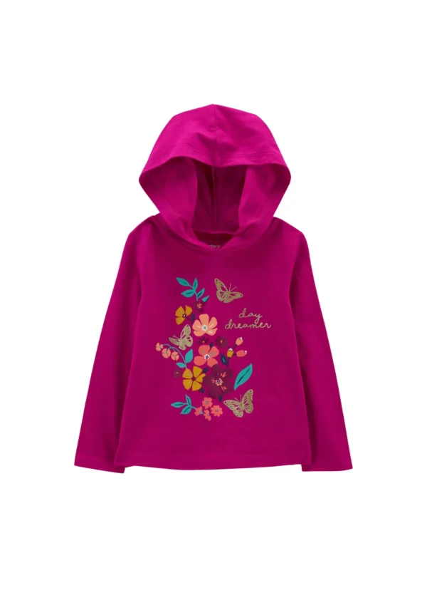 Sudadera con Capucha Fucsia y Estampado Floral Carter's