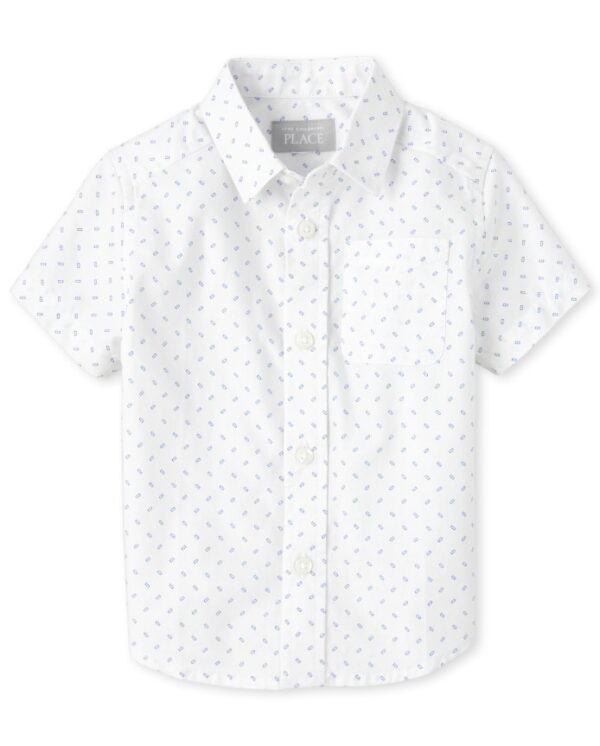 Camisa blanca con estampado sutil y bolsillo Children's Place