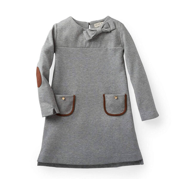 Vestido gris con detalles de lazo Hope & Henry