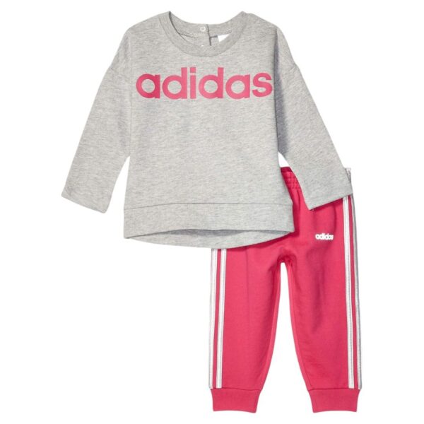 Conjunto Adidas gris y fucsia para niñas