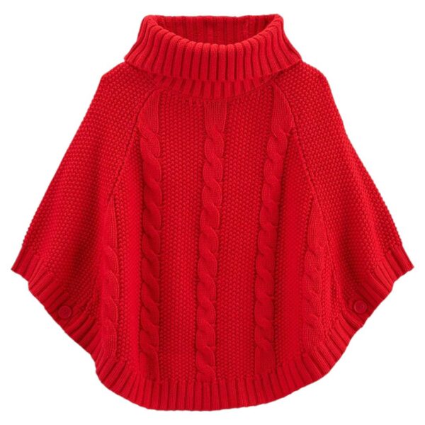 Suéter Rojo de Punto con Cuello Alto para Niña Carter's