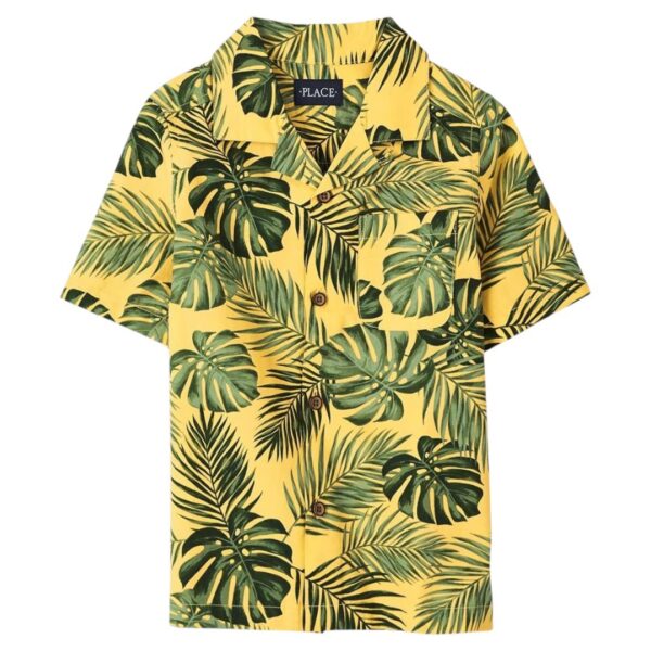 Camisa Tropical de Hojas para Niño