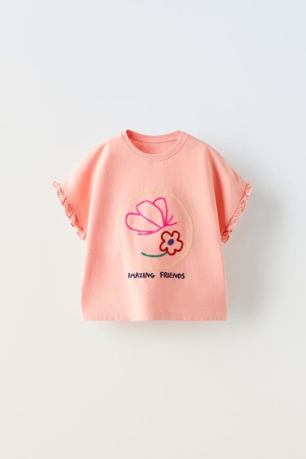 Blusa Rosa con Bordado "Amazing Friends"