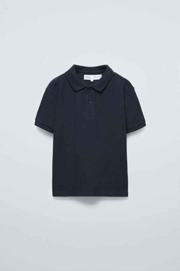 Polo Infantil Azul Marino Clásico zara