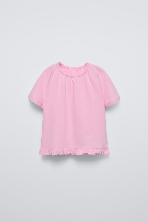 Blusa Infantil Rosa con Volantes zara