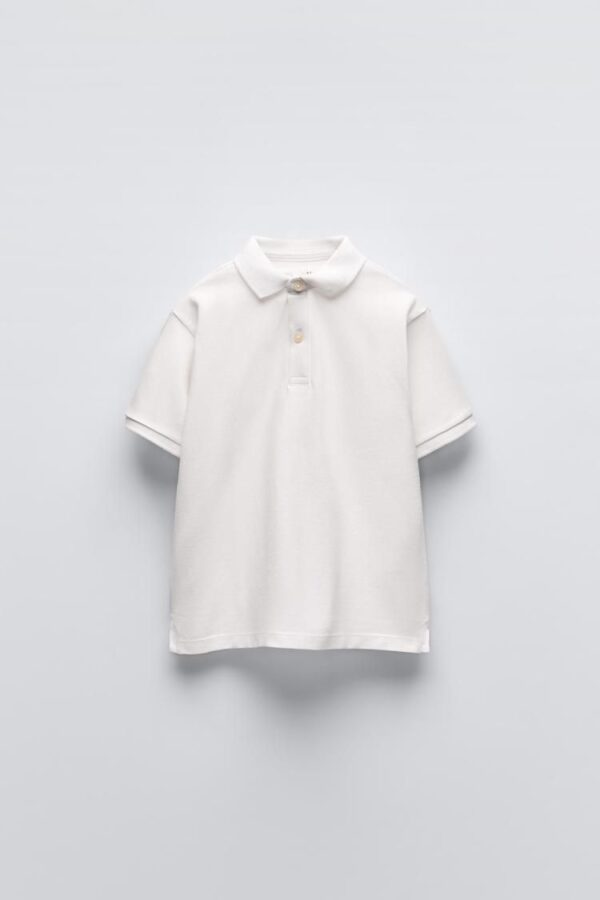 Polo Infantil Clásico en Blanco zara