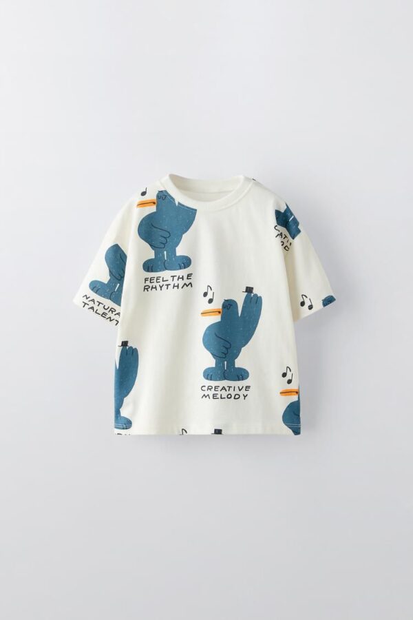 Camiseta Infantil con Estampado Musical zara