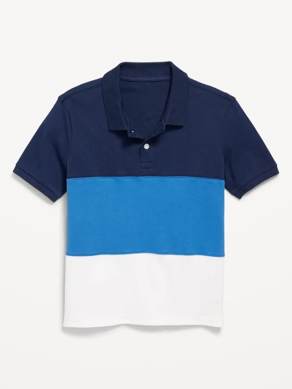 Polo tricolor azul marino y blanco Old Navy